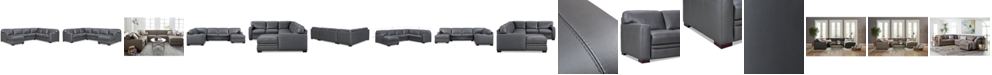 Furniture Avenell 137" 3-Pc. Leather Sectional with Chaise, Created for Macy's